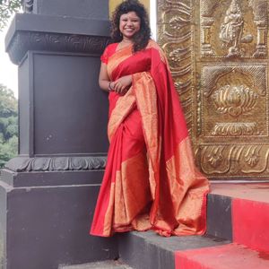 Elegant Red Silk Saree