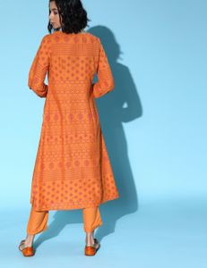Anouk Ethnic Motifs Viscose RayonKurta Set