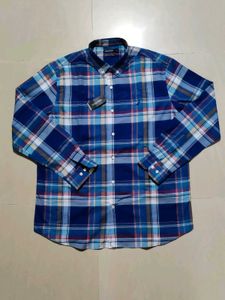 Nautica Blue Tartan Checks Casual Shirt