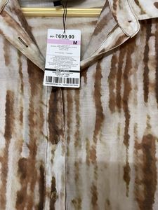 Print Shirt Brown Art Silk For Women