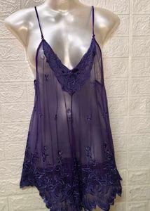 Lace &amp; Net Purple 💜 Sexy Night Dress/ Wear