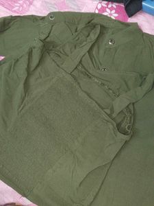 Olive Green Button-Up Shirt