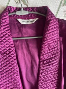 Purple Satin Robe By Suman Nathwani