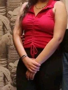 Red Ribbed Tank Top