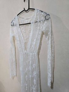 White Lace Maxi Cover-Up