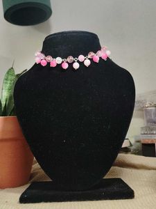 Pink Beaded Choker