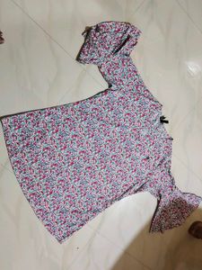 Floral Print Flutter Sleeve Dress