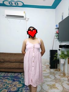 pink striped sundress