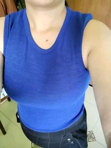 Blue Crop Tank Top