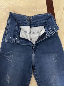 Stylish Blue Denim Jeans with adjustable string