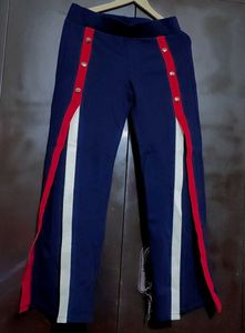 Navy Blue & Red Party Wear Trouser For 30 Waist