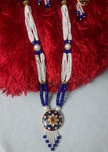 New Long Set Blue Crystal Beads
