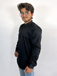 Trendy Black short kurta for boys