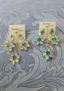 Crystal Earrings ( Set of 2 pairs )