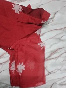 Floral Red Kurta m size