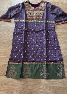 Elegant Purple Embroidered Kurta Churidar set
