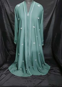 Elegant Green Embroidered Abaya