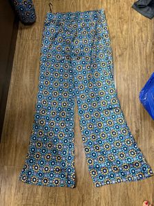 Patterned Flare Leg Pants