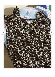 Leopard Print Ruffle Sleeve Top