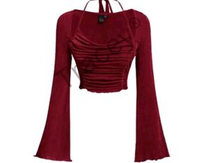 Maroon Tie Up Top
