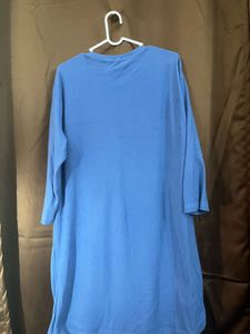 Korean Blue T-Shirt Dress