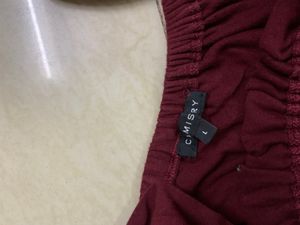 CHEMISTRY MAROON OFF-shoulder Top