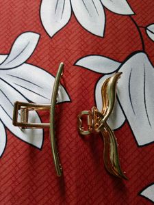 metal Golden Hair Claw Clips