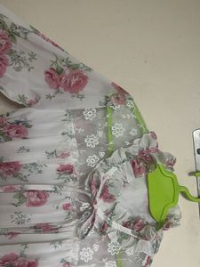 Floral Print Ruffle Blouse