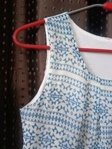 blue fit and flare women dress