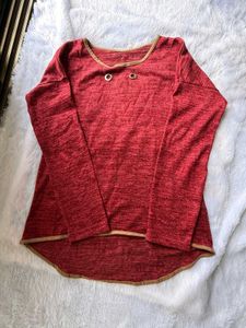 Red Long Sleeve Top