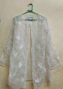 White Colour Embroidered Jacket