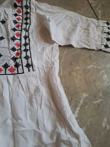 White Embroidery Short Kurti For Daily Wear 🤍🌸💫