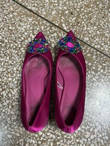 Pink Embellished Ballerinas