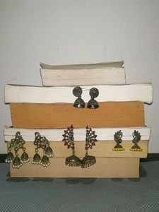Boho Jhumka Earring Set Of 3