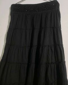 Elegant Black Tiered Skirt