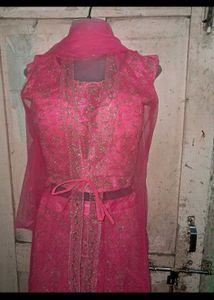 Pink Embroidered Lehenga Choli Set