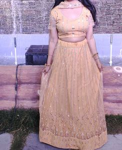 Elegant Gold Lehenga Choli Set