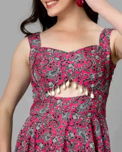 Floral Print Ethnic Gown