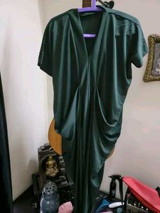Elegant Green Draped Dress