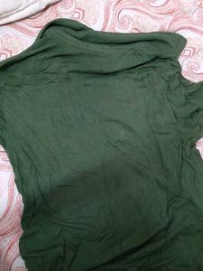 Olive Green Zip-Up Top