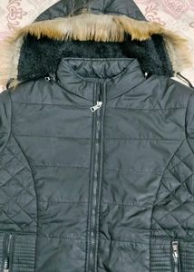 Black Hooded Puffer Jacket