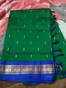 Green & Blue Pattu  Saree