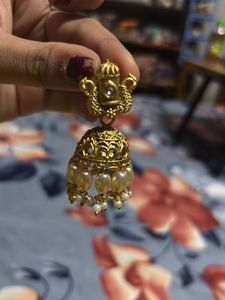 Golden Jhumka Earrings