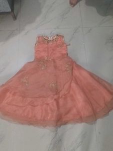Peach Colored Dress with Embroidery