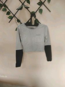 Korean Chic Crop Top/Sweatshirt