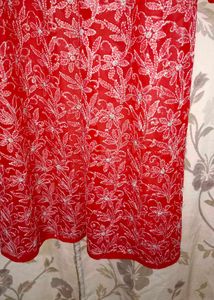 Red Lakhnavi Kurta