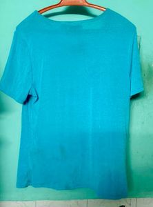 Blue V-Neck Top