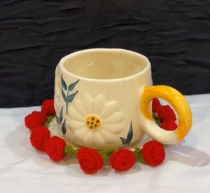 2-in-1 crochet flower pot and coaster