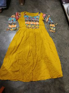 Yellow Printed Maxi Dress