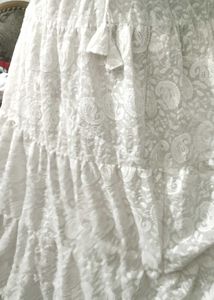 White Embroidered Maxi Skirt
